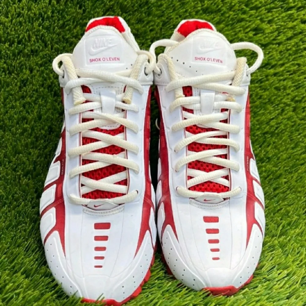 Nike White & Red Shox Performance Sneakers - Picture 2 of 4